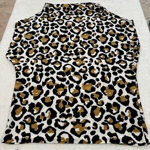Norma Kamali top womens size L leopard print boho city chic business cas…